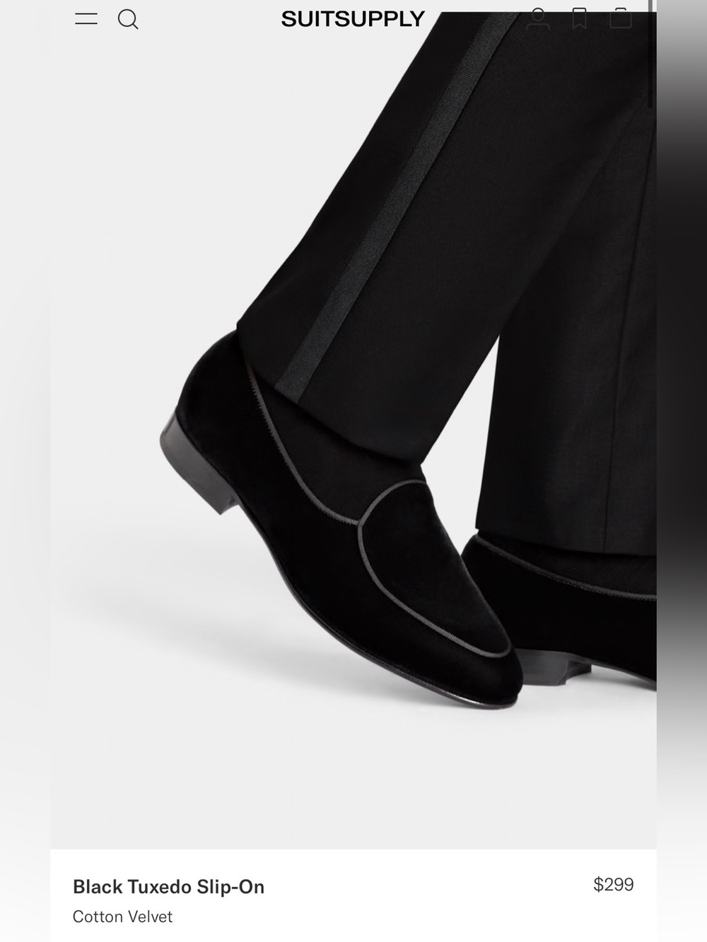 Men's Black Velvet Slip-On Tux Loafers - Picture 3 of 3